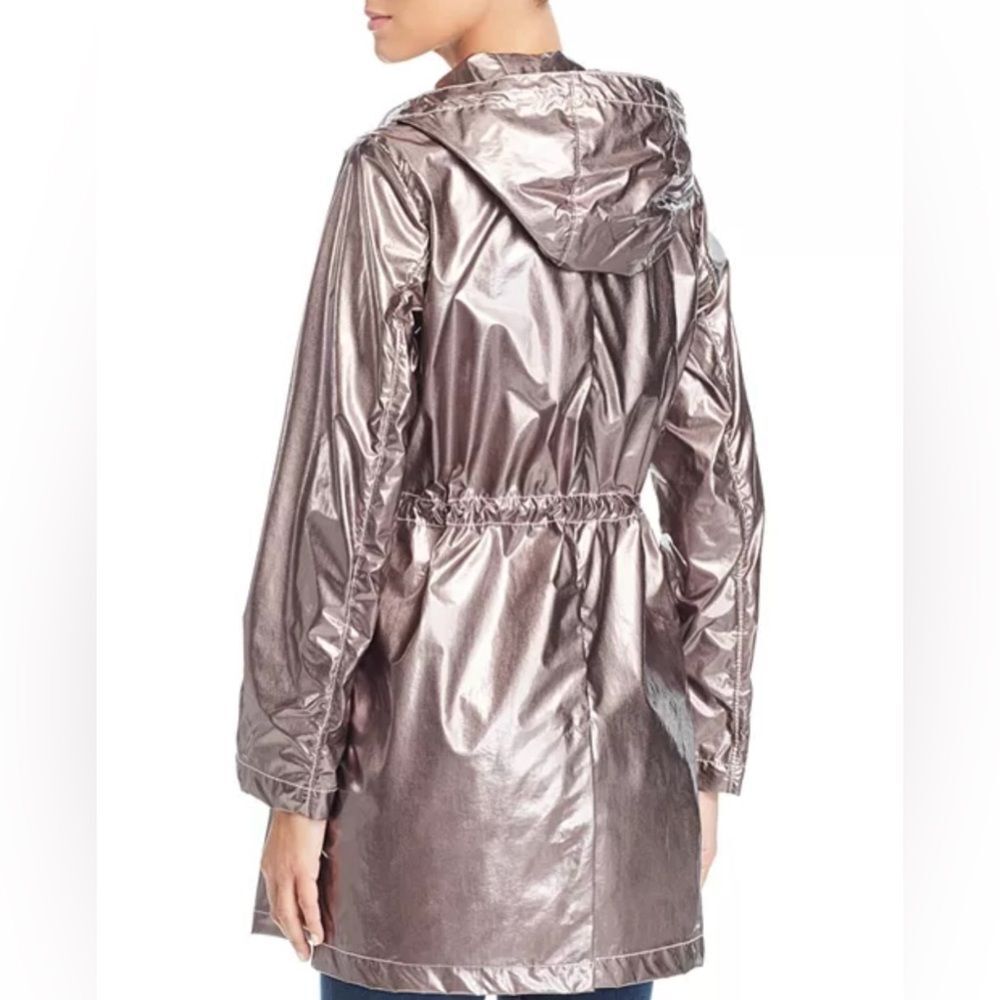 Jane Post Lightweight Rain Parka in Glossy Tangerine Orange - Picture 7 of 8